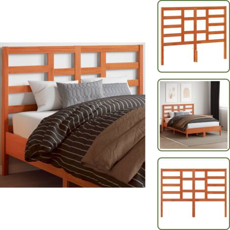 Cabecero de cama marrón - vidaXL Cabecero de cama madera maciza de pino marrón cera 135 cm - Cabecero de cama de pino