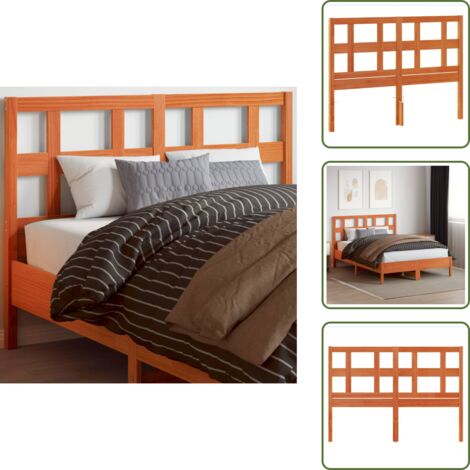 Cabecero de cama marrón - vidaXL Cabecero de cama madera maciza de pino marrón cera 135 cm - Cabecero de cama de pino