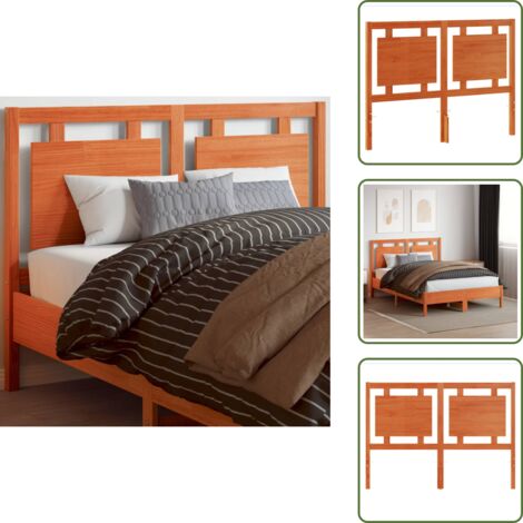 Cabecero de cama marrón - vidaXL Cabecero de cama madera maciza de pino marrón cera 135 cm - Cabecero de cama de pino