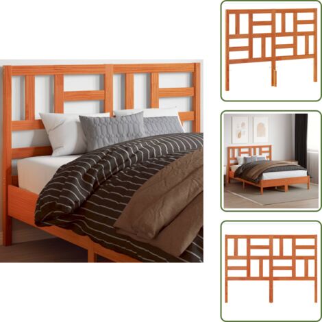 Cabecero de cama marrón - vidaXL Cabecero de cama madera maciza de pino marrón cera 135 cm - Cabecero de cama de pino