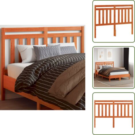 Cabecero de cama marrón - vidaXL Cabecero de cama madera maciza de pino marrón cera 135 cm - Cabecero de cama de pino