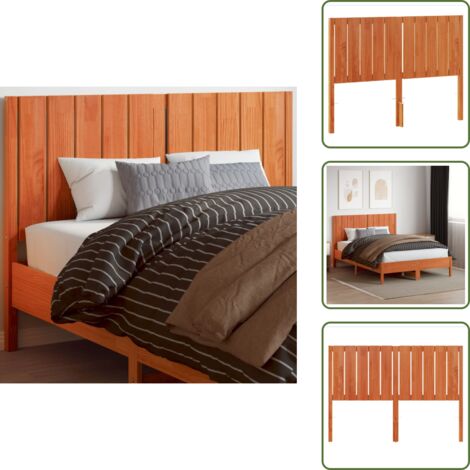Cabecero de cama marrón - vidaXL Cabecero de cama madera maciza de pino marrón cera 135 cm - Cabecero de cama de pino