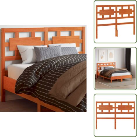 Cabecero de cama marrón - vidaXL Cabecero de cama madera maciza de pino marrón cera 135 cm - Cabecero de cama de pino