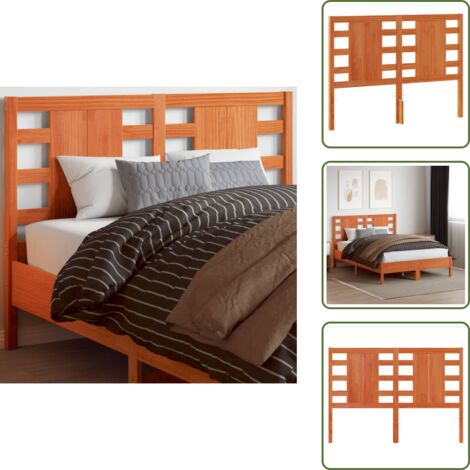 Cabecero de cama marrón - vidaXL Cabecero de cama madera maciza de pino marrón cera 135 cm - Cabecero de cama de pino