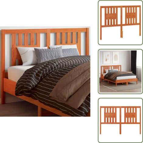 Cabecero de cama marrón - vidaXL Cabecero de cama madera maciza de pino marrón cera 140 cm - Cabecero de cama de pino