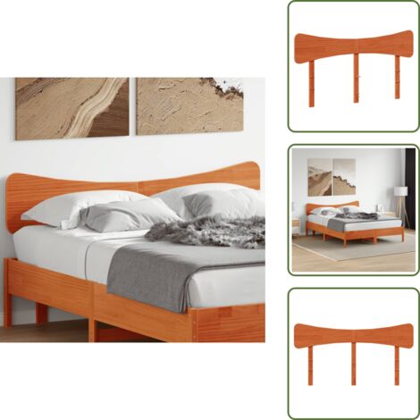 Cabecero de cama marrón - vidaXL Cabecero de cama madera maciza de pino marrón cera 140 cm - Cabecero de cama de pino