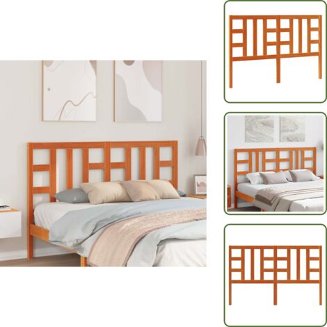 Cabecero de cama marrón - vidaXL Cabecero de cama madera maciza de pino marrón cera 150 cm - Cabecero de cama de pino