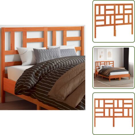 Cabecero de cama marrón - vidaXL Cabecero de cama madera maciza de pino marrón cera 160 cm - Cabecero de cama de pino