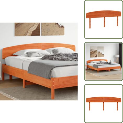 Cabecero de cama marrón - vidaXL Cabecero de cama madera maciza de pino marrón cera 200 cm - Cabecero de cama de pino