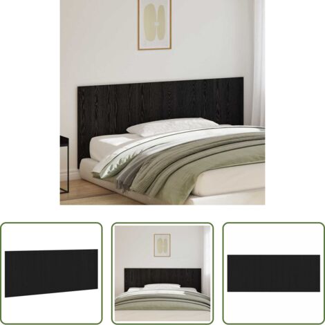 Cabecero de cama montado en pared -  Cabecero de Cama con cabecera Roble Negro 160 x 1.5 x 80.5 cm