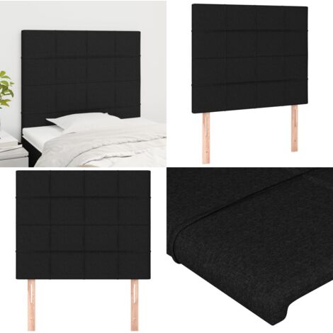 Cabecero de cama negro 100x5x118/128 cm Tela - Cabecero negro - Cabecero de cama negro