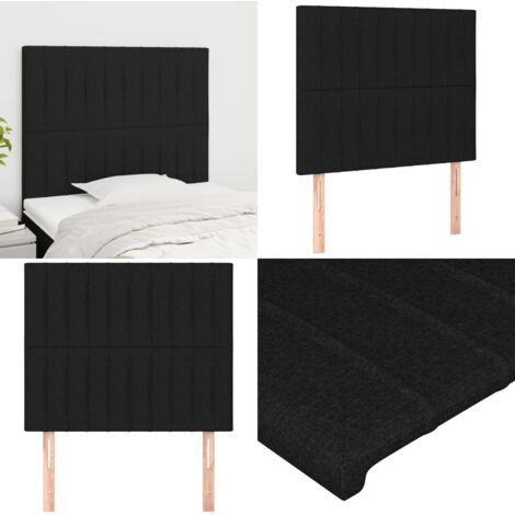 Cabecero de cama negro 100x5x118/128 cm Tela - Cabecero negro - Cabecero de cama negro