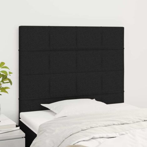 Cabecero de cama negro 100x5x118/128 cm Tela vidaXL