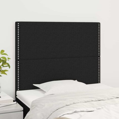 Cabecero de cama negro 100x5x118/128 cm Tela vidaXL