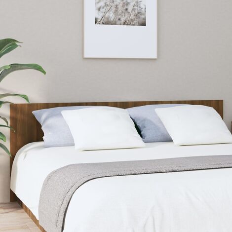 Cabecero de cama para dormitorio estilo moderno madera contrachapada roble marrón 200x1,5x80cm ES79961A