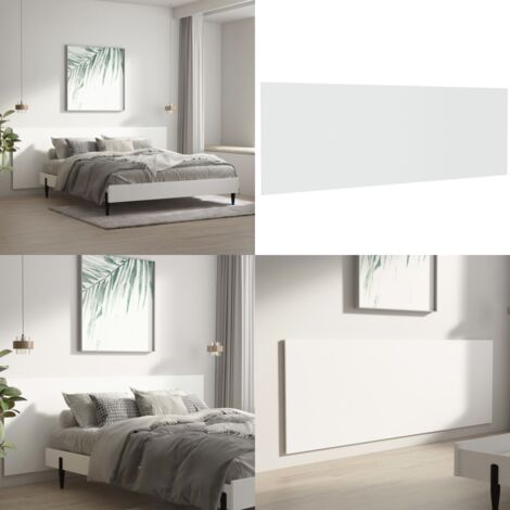 Cabecero de cama pared madera contrachapada blanco 240x1,5x80cm - Cabecero de pared - Madera contrachapada
