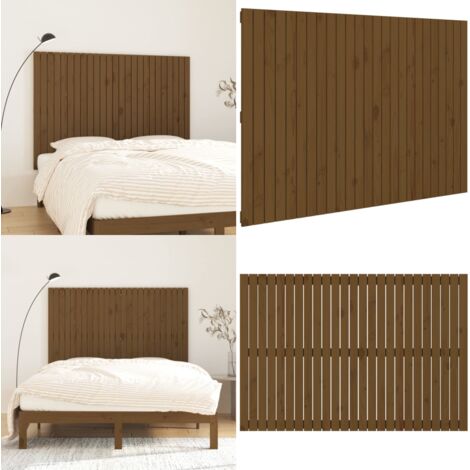 Cabecero de cama pared madera maciza marrón miel 159,5x3x110 cm - Cabecero de pared - Madera maciza
