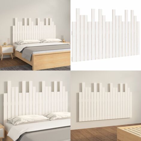 Cabecero de cama pared madera maciza pino blanco 127,5x3x80 cm - Cabecero de pared - Madera de pino