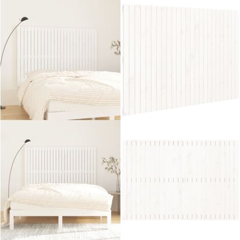 Cabecero de cama pared madera maciza pino blanco 159,5x3x110 cm - Cabecero de pared - Madera maciza