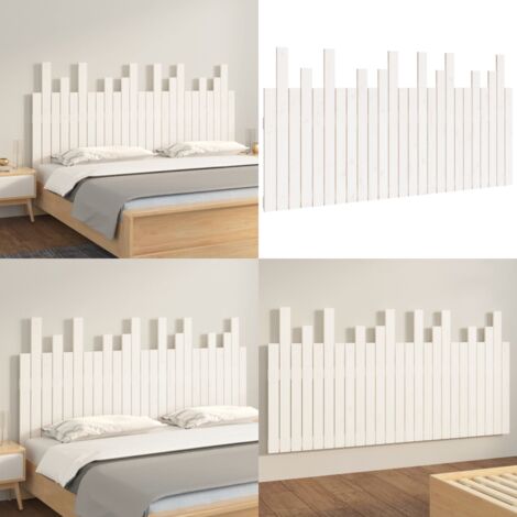 Cabecero de cama pared madera maciza pino blanco 159,5x3x80 cm - Cabecero de pared - Madera de pino