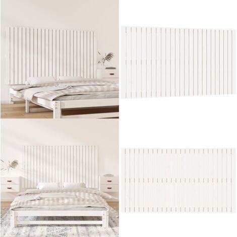 Cabecero de cama pared madera maciza pino blanco 159,5x3x90 cm - Cabecero de pared - Madera de pino