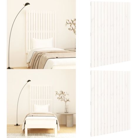 Cabecero de cama pared madera maciza pino blanco 82,5x3x110 cm - Cabecero de pared - Madera de pino
