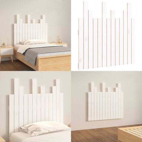 Cabecero de cama pared madera maciza pino blanco 82,5x3x80 cm - Cabecero de pared - Madera de pino