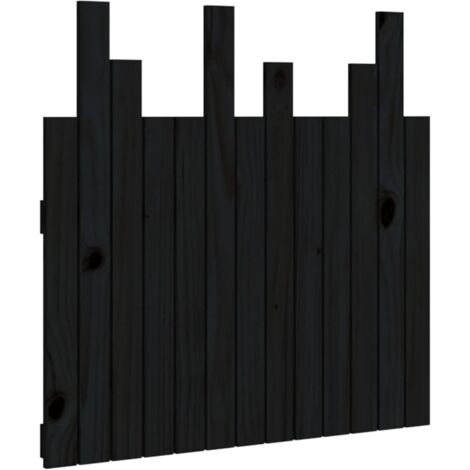 Cabecero de cama pared madera maciza pino negro 82,5x3x80 cm vidaXL