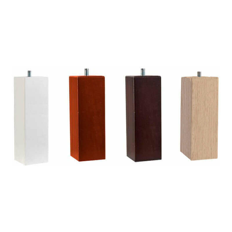 

Patas cuadradas somier 25 cm métrica de rosca 10 | 4 patas madera Haya
