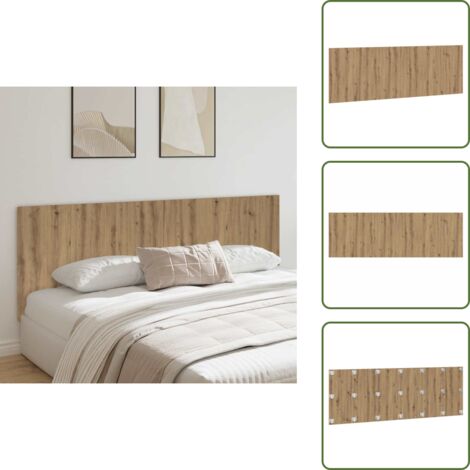 Cabecero de cama roble artesanal - vidaXL Cabecero de pared madera ingeniería roble artisian 240x1,5x80cm -