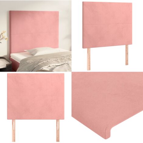 Cabecero de cama rosa 100x5x118/128 cm Terciopelo - Cabecero de cama terciopelo - Cabecero de cama ajustable