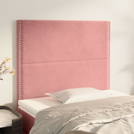 Cabecero de cama rosa 100x5x118/128 cm Terciopelo vidaXL