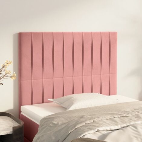 Cabecero de cama rosa 100x5x118/128 cm Terciopelo vidaXL