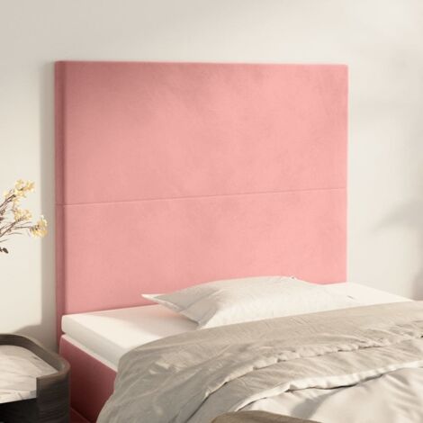 Cabecero de cama rosa 90x5x118/128 cm Terciopelo vidaXL