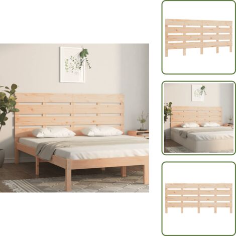 Cabecero de cama rústico - vidaXL Cabecero de cama madera maciza de pino 200x3x80 cm - Cabecero de cama de pino macizo