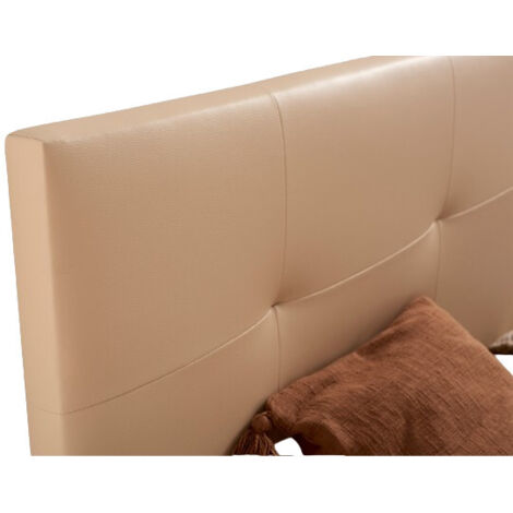 Cabecero de Cama Tapizado 180 cm  Beige  Tela de Polipiel Liso  Directo al suelo sin agujeros  Descansin