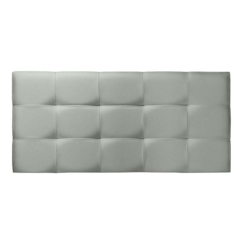 

Cabecero de cama Tapizado acolchado de dormitorio con capitoné modelo Tablet en Polipiel Plata 91 x 70 cm para camas de 80 ó 90