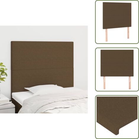 Cabecero de cama tela - vidaXL Cabecero de cama marrón oscuro 90x5x118/128 cm Tela -