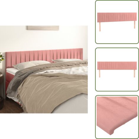 Cabecero de cama terciopelo - vidaXL Cabeceros terciopelo rosa 180x5x78/88 cm -