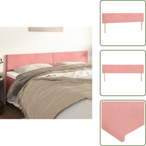 Cabecero de cama terciopelo - vidaXL Cabeceros terciopelo rosa 180x5x78/88 cm -