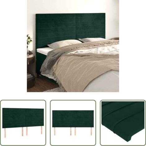 Cabecero de cama verde -  Cabecero Terciopelo Verde Oscuro 180x5x118/128 cm