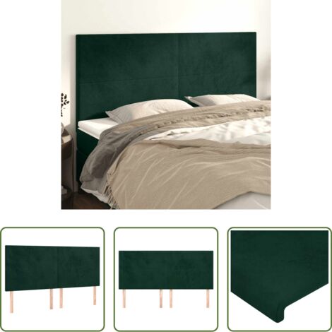 Cabecero de cama verde oscuro - Cabecero Terciopelo Verde Oscuro 180x5x118/128 cm