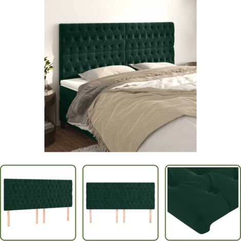 Cabecero de cama verde oscuro - Cabecero Terciopelo Verde Oscuro 180x7x118/128 cm