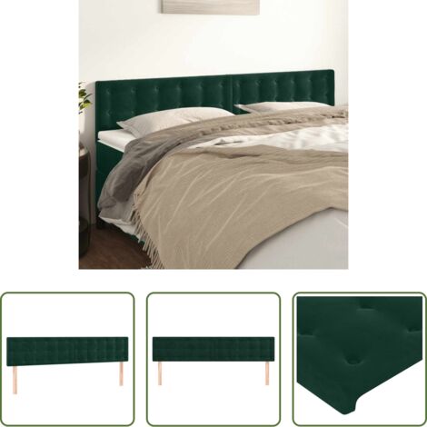 Cabecero de cama verde oscuro - Cabeceros terciopelo verde oscuro 180x5x78/88 cm