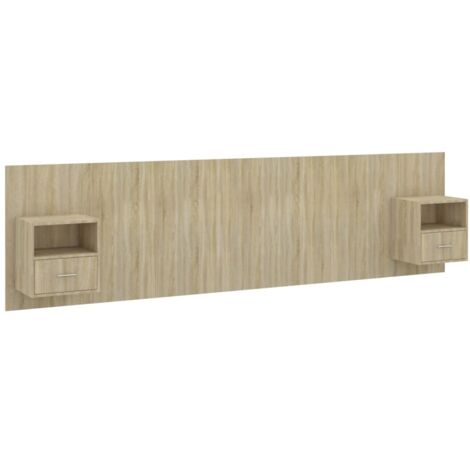 Cabecero de dormitorio con estante integrado en la mesita de noche MDF gris TDL0205820