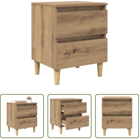 Cabecero de dormitorio -  Mueble de cama con cajón Roble artesanal 40 x 35 x 50 cm