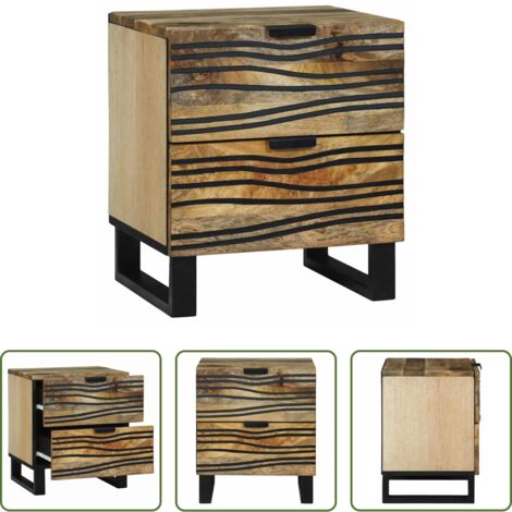 Cabecero de madera -  Armario de Noche Marrón 40 x 33 x 46 cm Madera maciza de Acacia