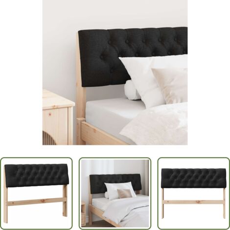Cabecero de madera -  Cabecero tapizado Negro 100 cm Madera de pino macizo