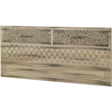 Cabecero De Madera De Álamo Natural, 145X60 Cm
