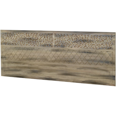 Cabecero De Madera De Álamo Natural, 165X60 Cm